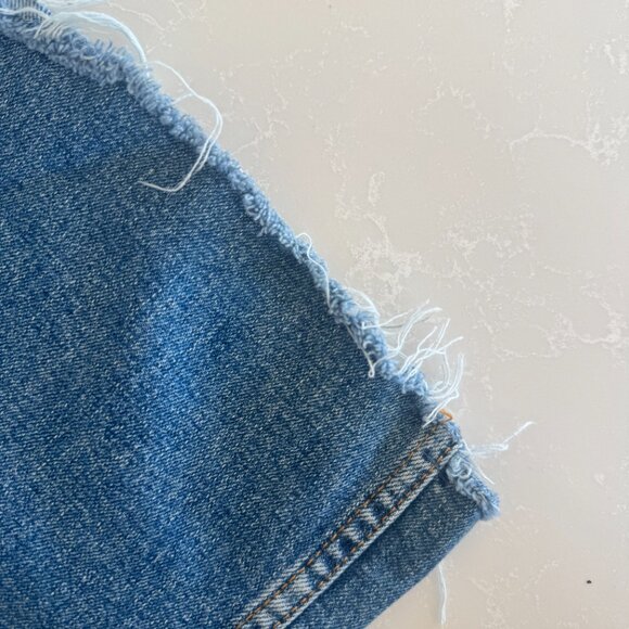 Zara Marine Straight Raw Hem in Medium Blue - Picture 5 of 7